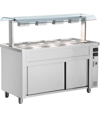 Bain Marie With Sneeze Guard 4x GN1/1