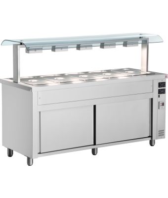 Bain Marie With Sneeze Guard 5x GN1/1