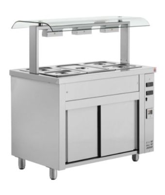 Bain Marie With Sneeze Guard 3 x GN1/1