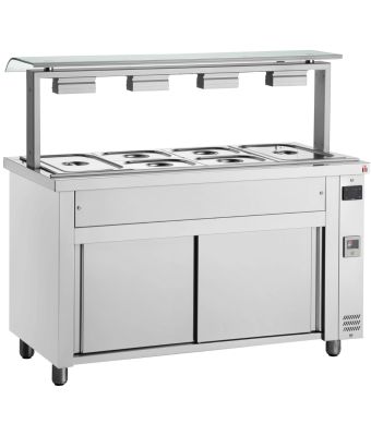 Bain marie with sneeze guard 4x GN1/1