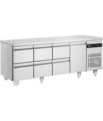 583L Six Drawer Single Door Gastronorm Counter Refrigerator