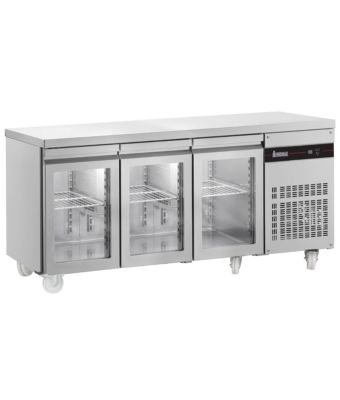 429L Triple Hinged Glass Door Gastronorm Counter Refrigerator