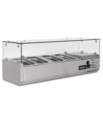 1/4 GASTRONORM PREP TOP WITH GLASS COVER 1200MM(W)