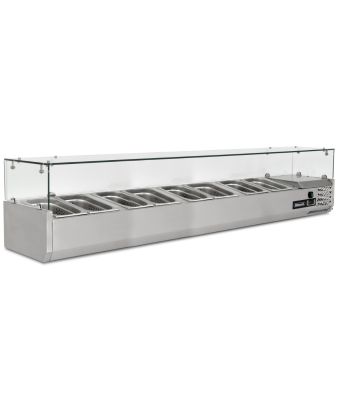 1/4 GASTRONORM PREP TOP WITH GLASS COVER 2000MM(W)
