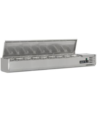GRADED-00381 TOP2000-14EN 1/4 GASTRONORM PREP TOP WITH HINGED LID 2000MM(W)