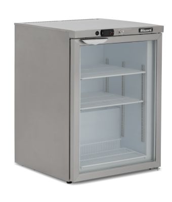 Glass Door S.S Under Counter Freezer 105L