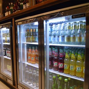 Bottle coolers with adequate space around them